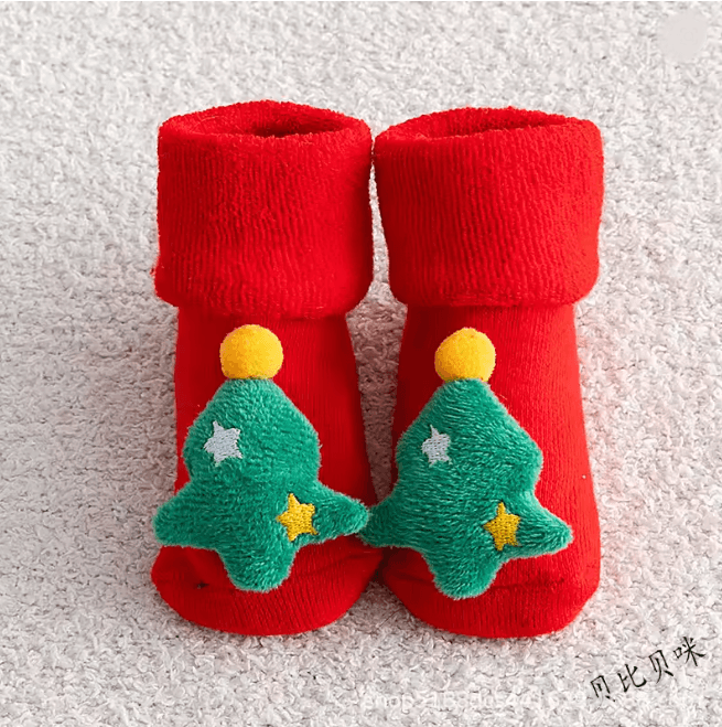 CozySnow Christmas Baby Socks Warm Knitted Snowman and Deer Mid Socks