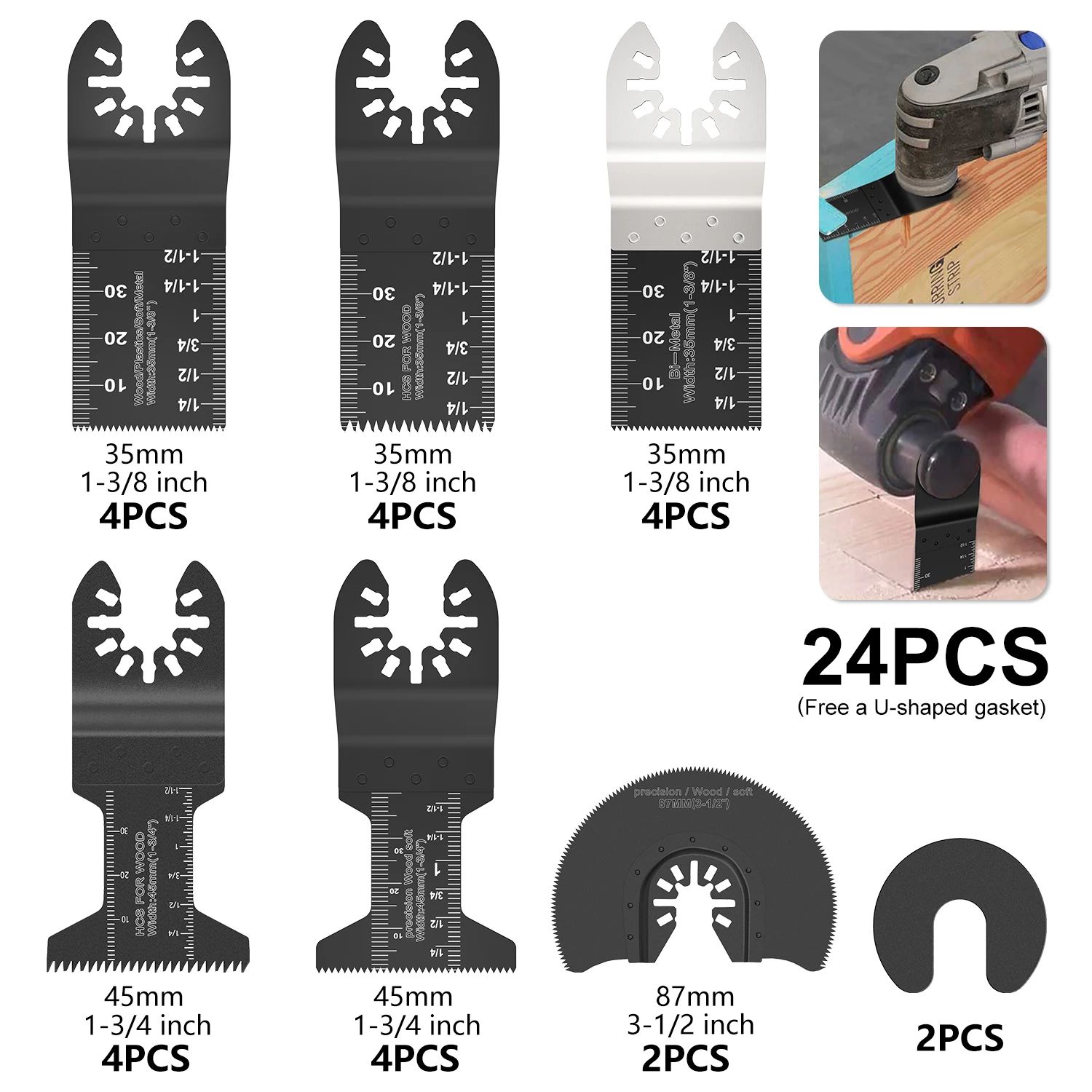 Multi Tool Oscillating Saw Blades Set High Carbon Steel Quick Release Kit