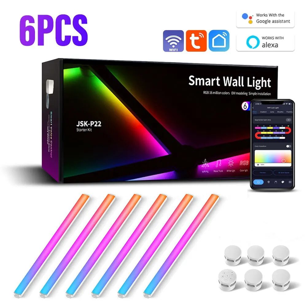 RGB Smart Wall Light Panels with Bluetooth Sound Control