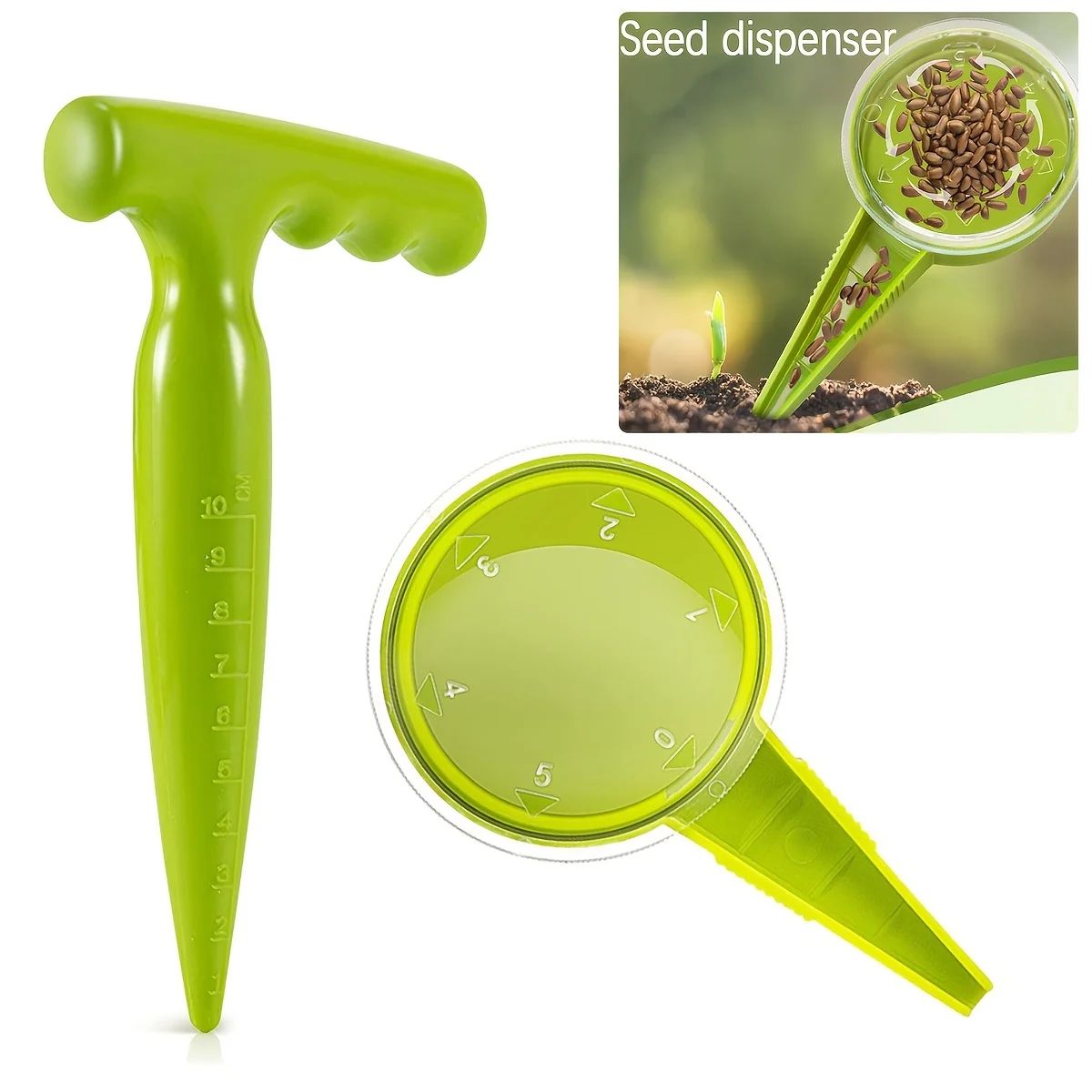 12-Piece Gardening Tools Set with Adjustable Seed Dispenser – Manual Planter Kit for Small Pots