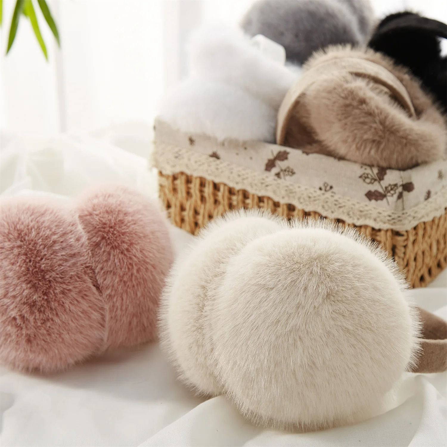 Foldable Plush Warm Earmuffs for Women Winter Ear Warmers