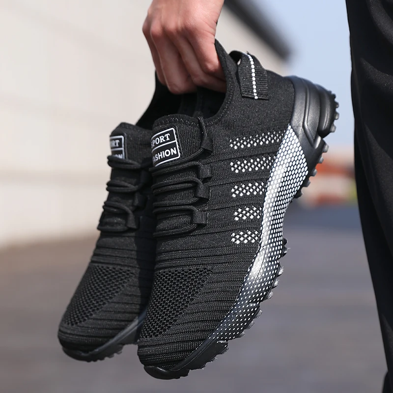 Breathable Running Shoes, Men Casual Sneakers, Soft Soled Slip-on Trainers