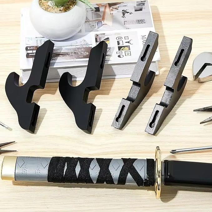 Wooden Wall Mounted Sword and Gun Display Rack for Katana and Rifle Storage