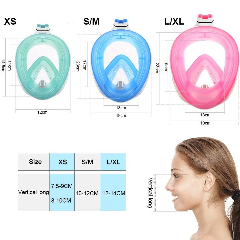 Full Face Snorkeling and Diving Mask with Anti Fog Design for Kids and Adults