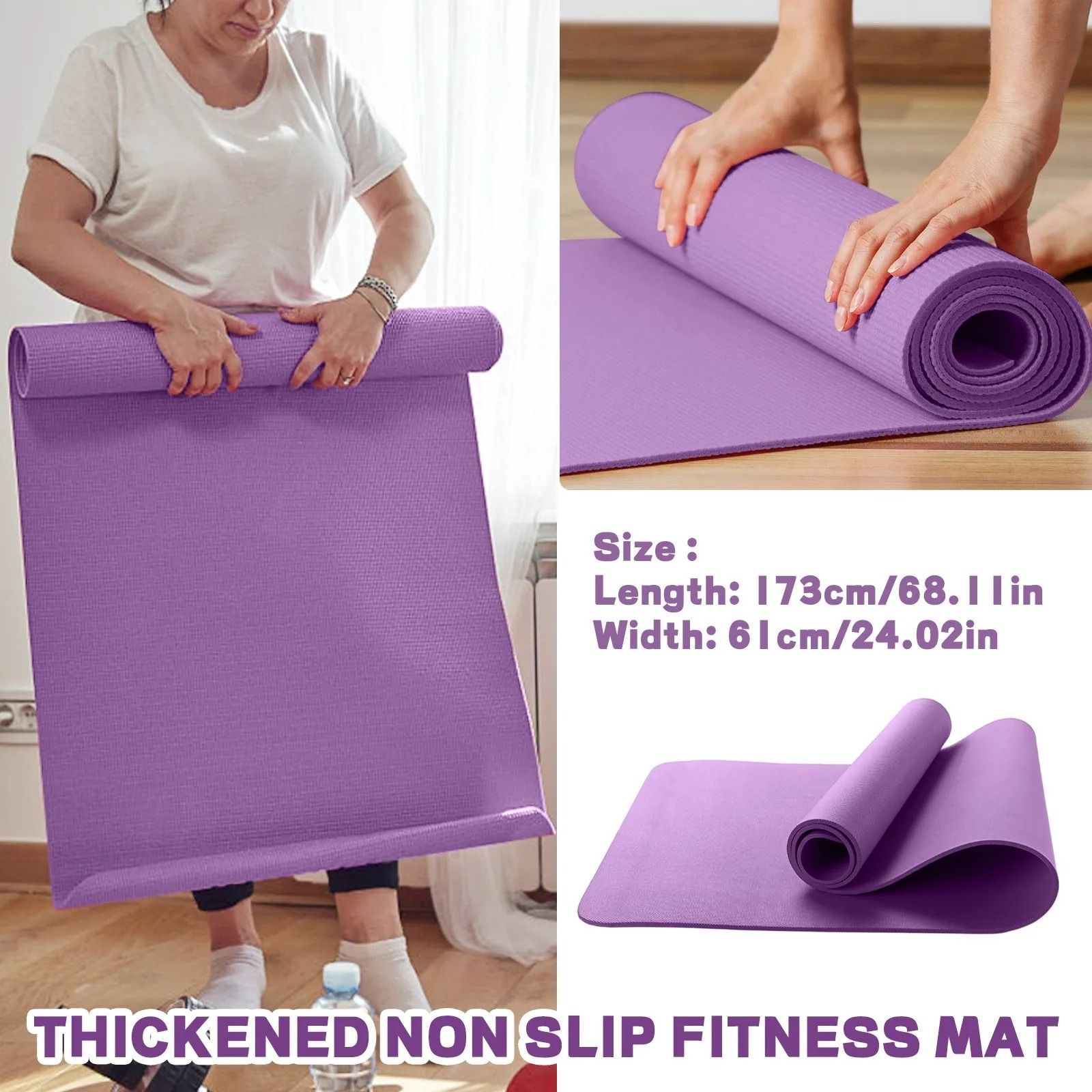 Anti Slip Yoga Fitness Mat for Exercise and Pilates