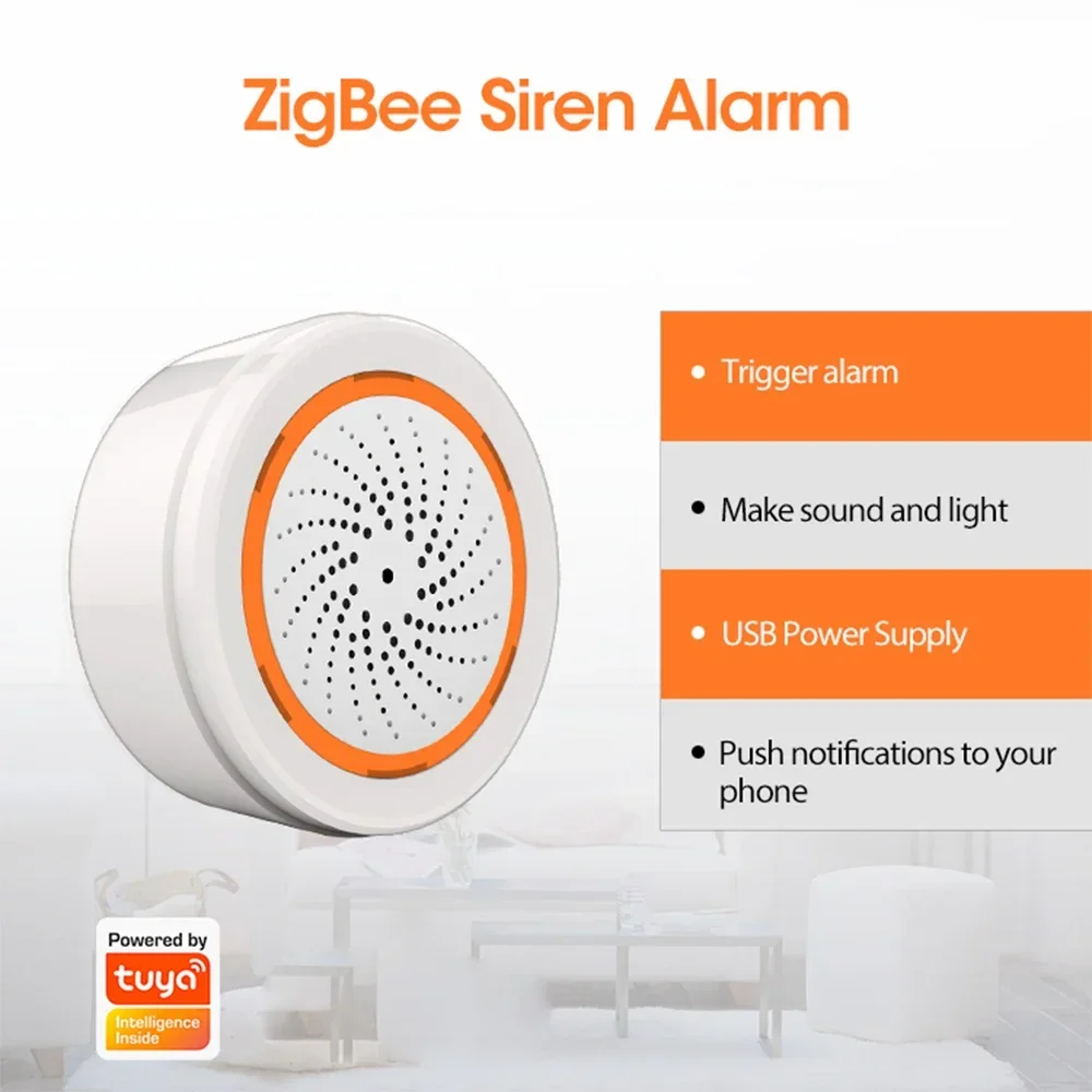 Smart Siren Alarm, Loud Sound & Light, Home Security
