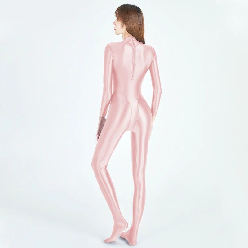 Satin Full Body Yoga Jumpsuit Long Sleeve
