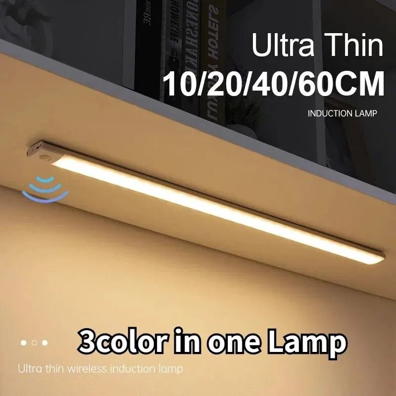 Night Light Motion Sensor Light Wireless USB Under Cabinet Light for Cabinet Bedroom Wardrobe Indoor Lighting