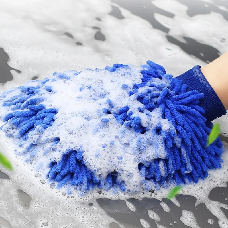 Microfiber Car Wash Gloves, Ultra Absorbent, Scratch-Free Auto Cleaning Gloves for Safe & Effortless Washing