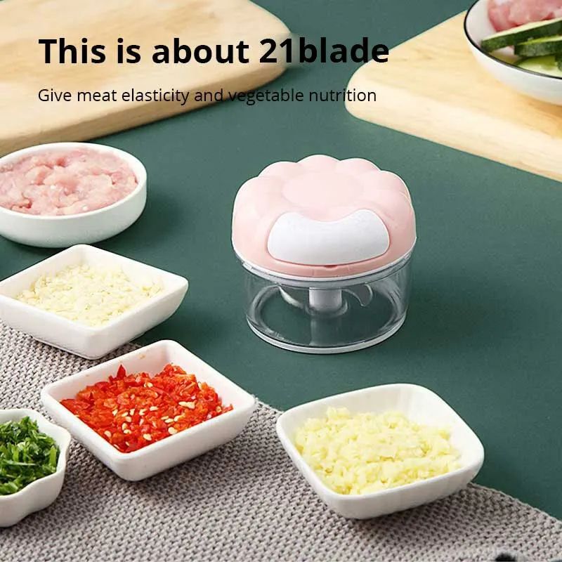 SwiftPull Manual Garlic Chopper – Hand Pull Food Chopper & Garlic Mincer