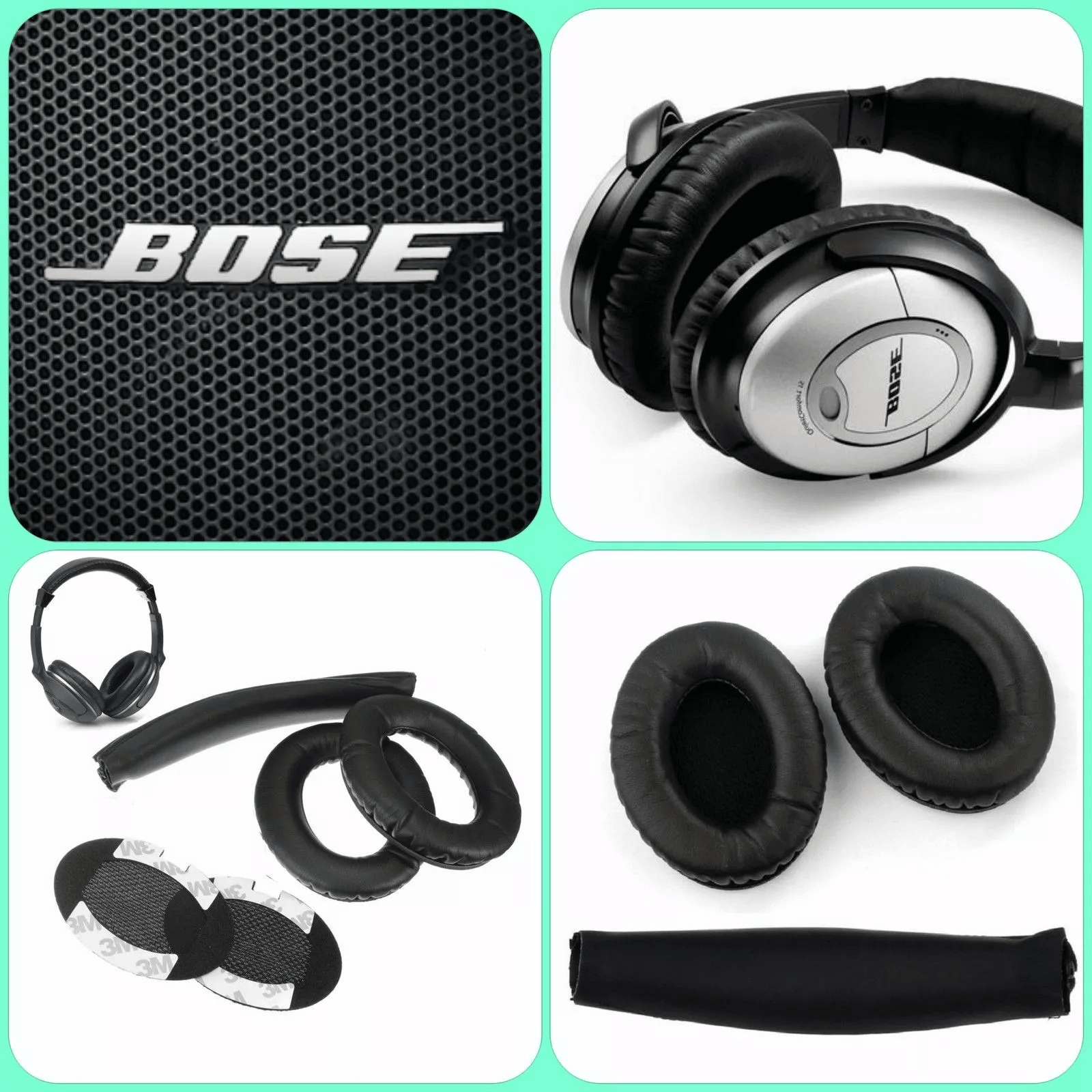 Headband & Replacement Ear Pads for BOSE Quiet Comfort, Durable Leather Foam Cushions, Easy Installation, Perfect Fit