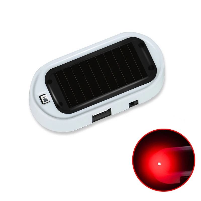 Solar Powered Dummy Car Alarm LED Security Warning Light Set