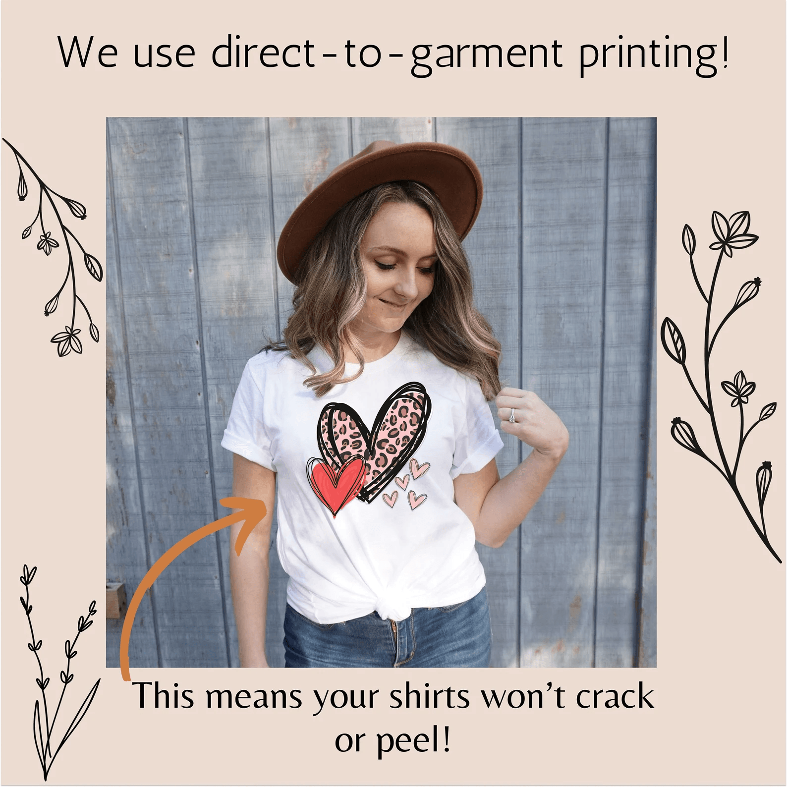 Leopard Heart Valentine Shirt Cute Doodle Heart Love Tee Womens Gift Top