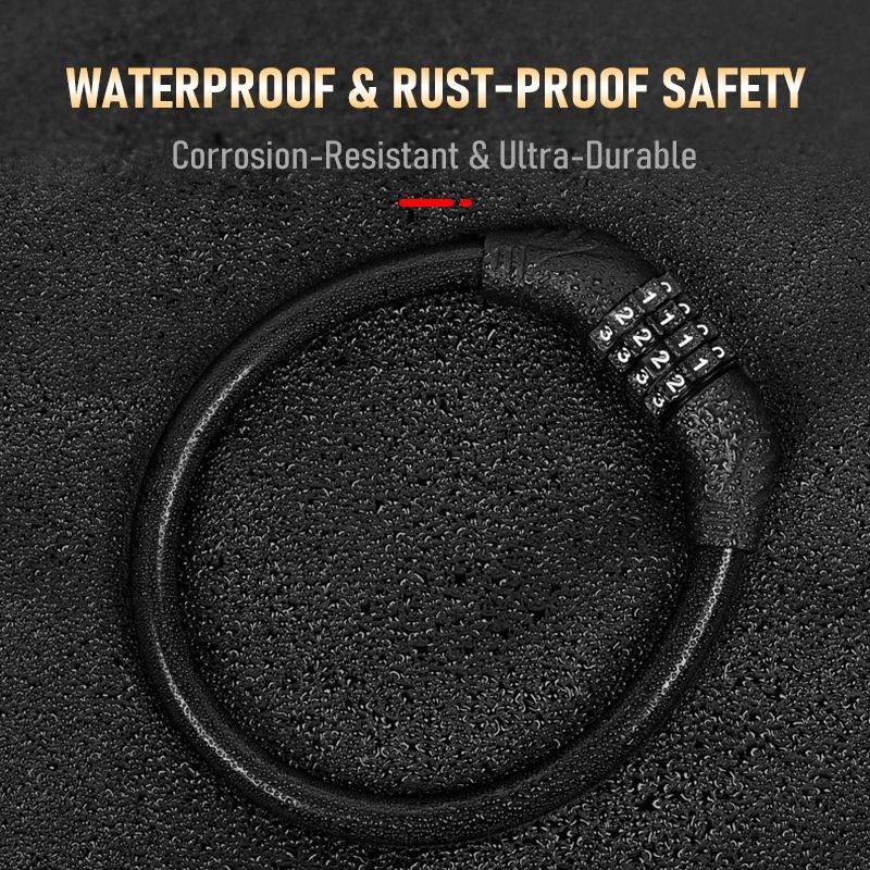 High-Security 4-Digit Combination Bike Lock and Reinforced Steel Cable