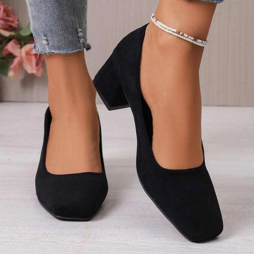 Retro Mid-Heel Pumps – Fashion-Forward Autumn Designer Walking Shoes