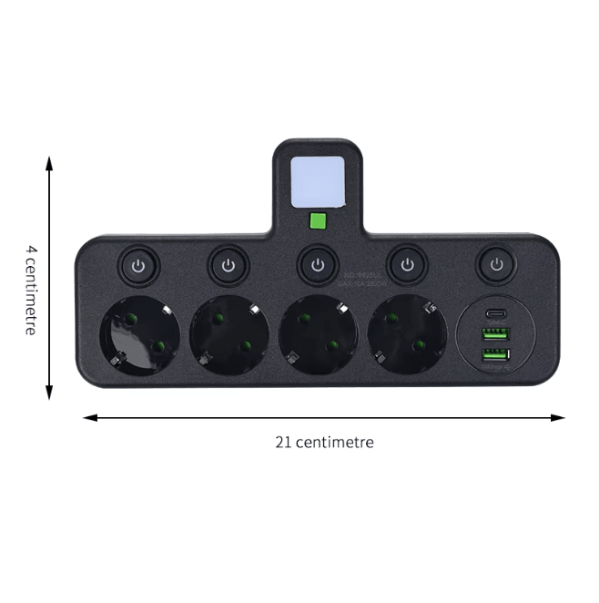 EU Multi Socket Wall Plug Adapter Four Way Power Socket Space Saving Design