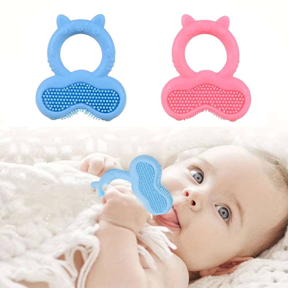 Silicone Baby Teether Ring Cute Animal Shape Soothing Chew Toy