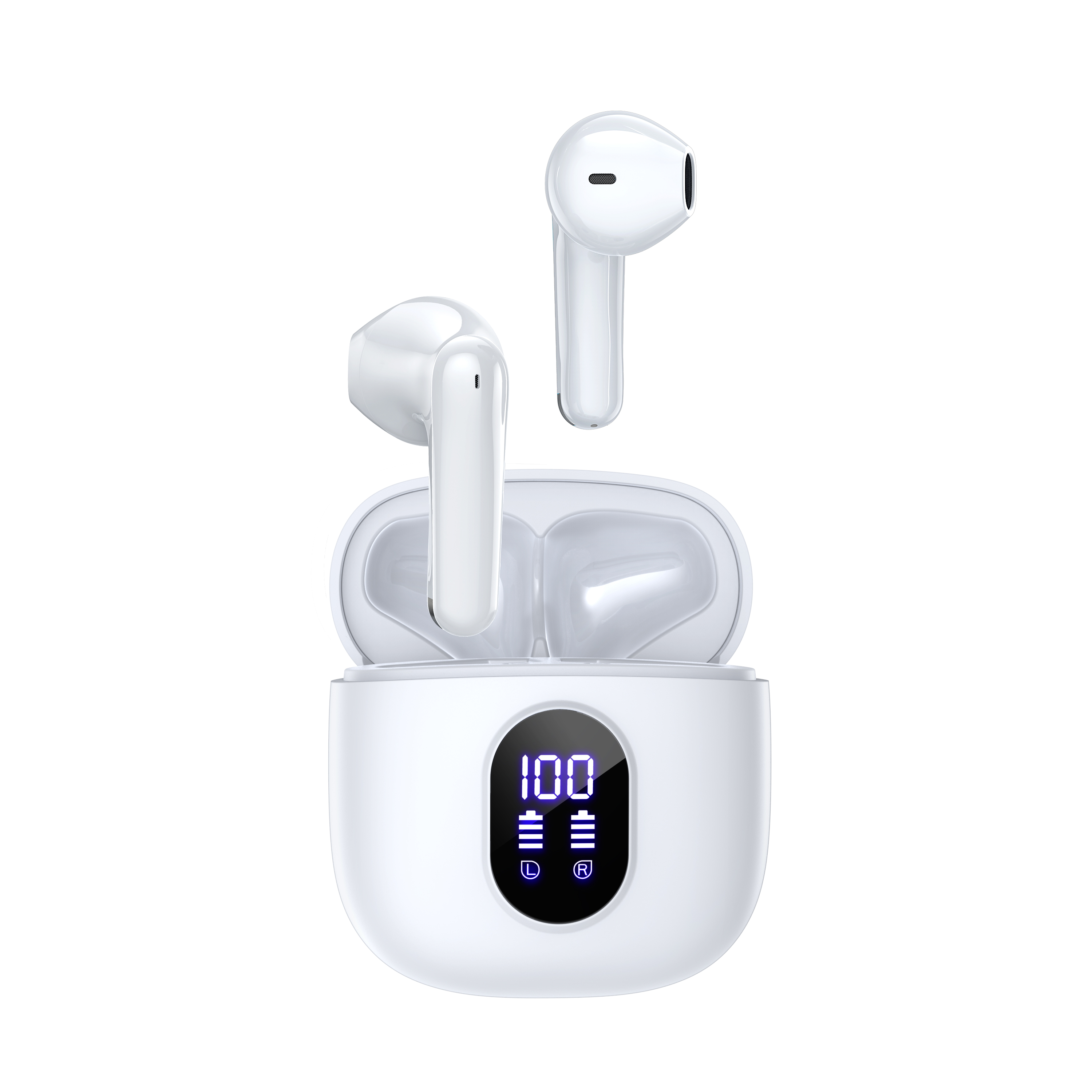 Bluetooth ENC Earphones True Wireless Stereo with Noise Cancellation & Digital Display TWS Earbuds with Mic