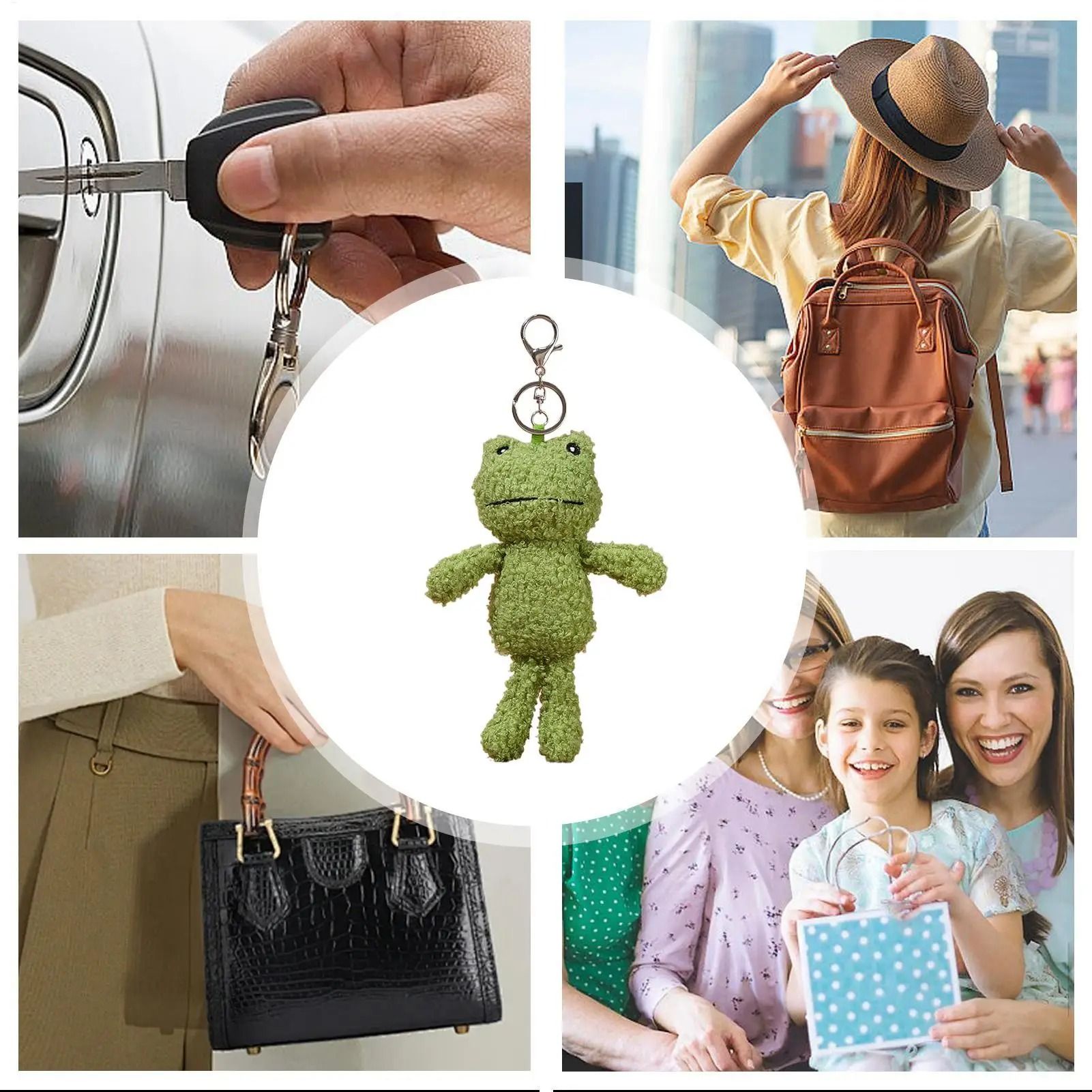 Plush Frog Keychain Bag Charm