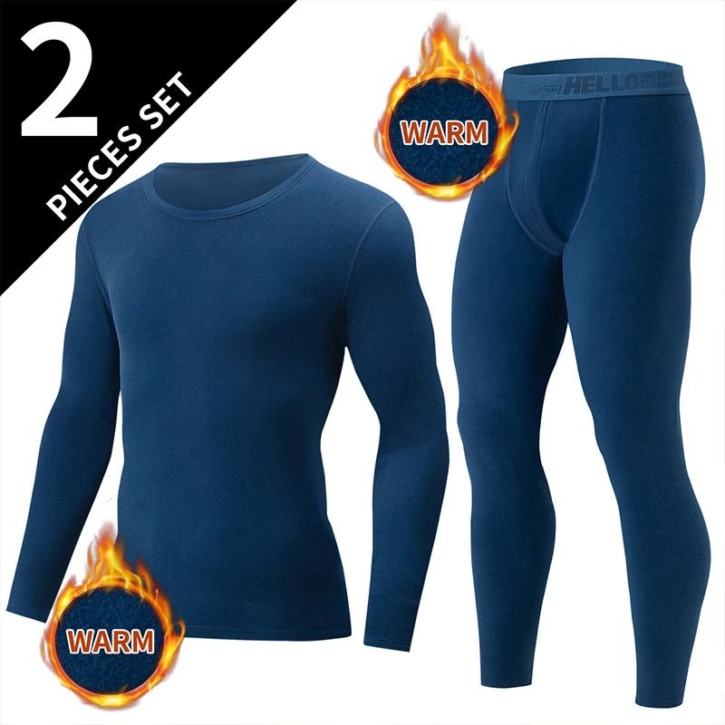 Mens Thermal Underwear Long Sleeve Top and Pants Set