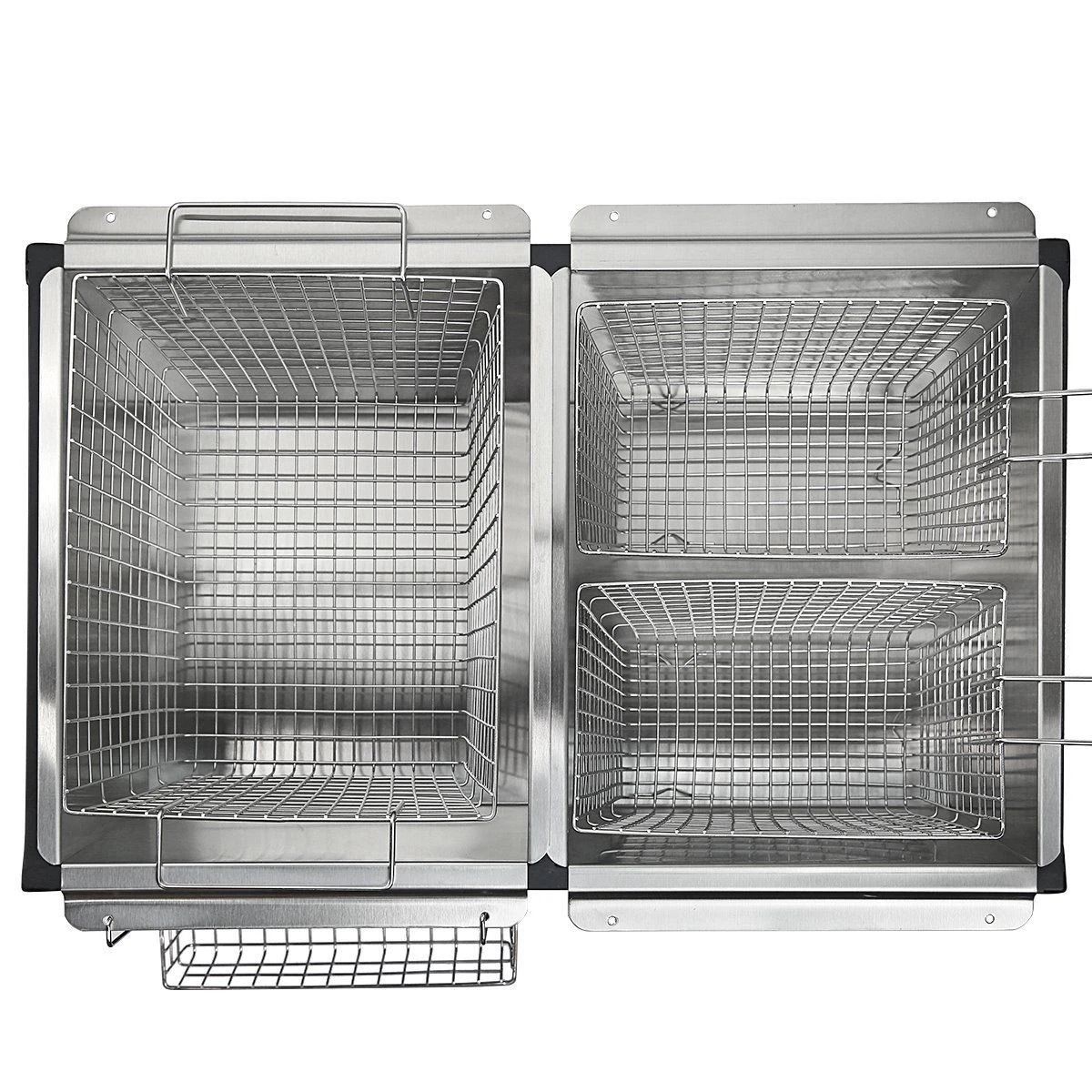 Propane Deep Fryer with Triple Baskets and Double Burner Stand