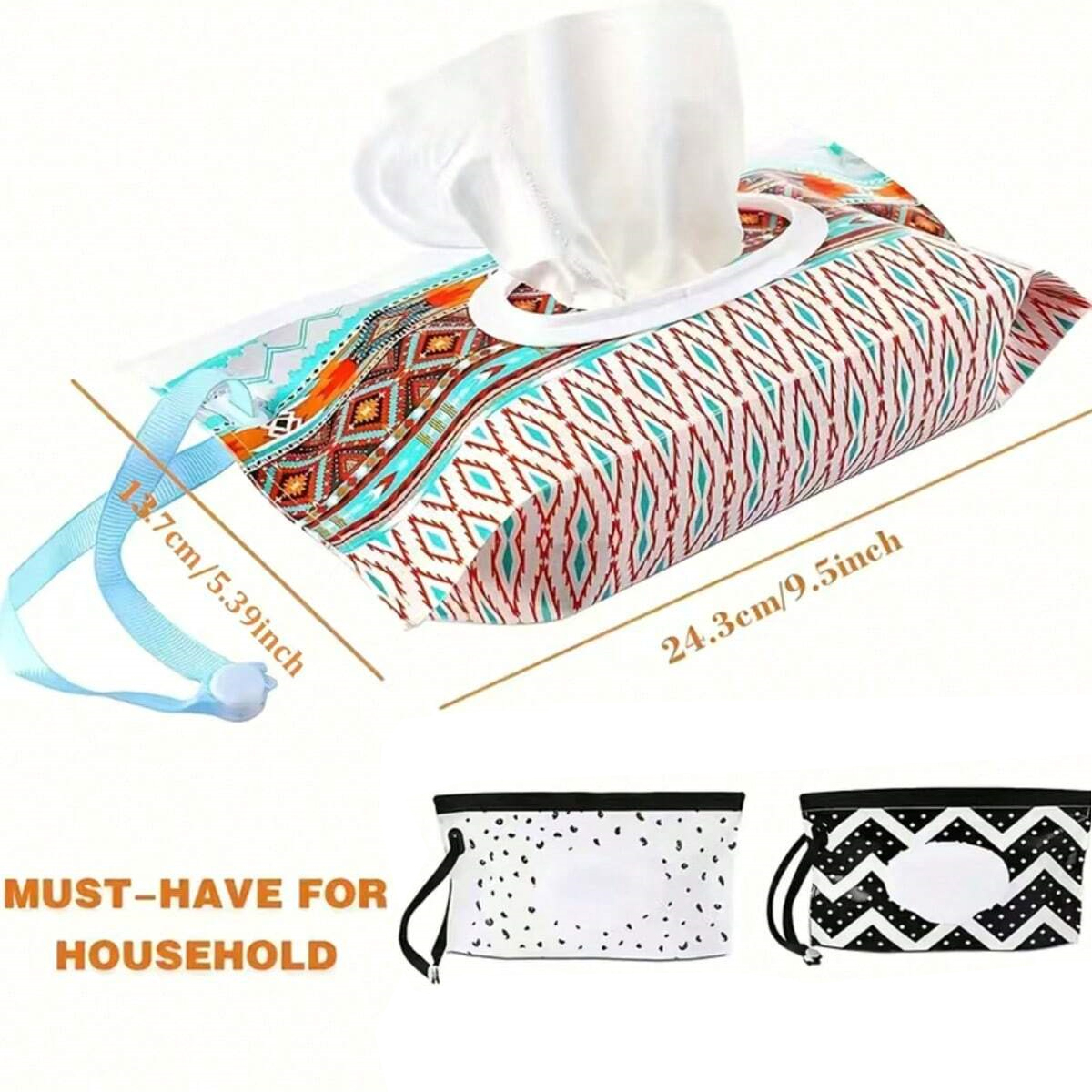 Baby Wipe Case, Reusable Wet Wipe Pouch, Travel Tissue Holder, Wet Wipes Storage Bag, Mask and Tissue Organiser