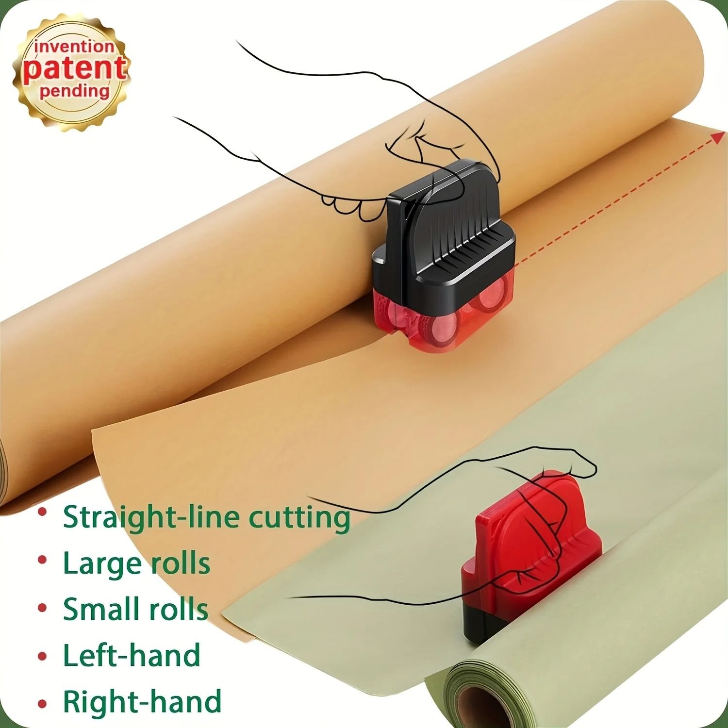 Cylindrical Wrapping Paper Cutter Safe Gift Wrap Paper Cutting Tool