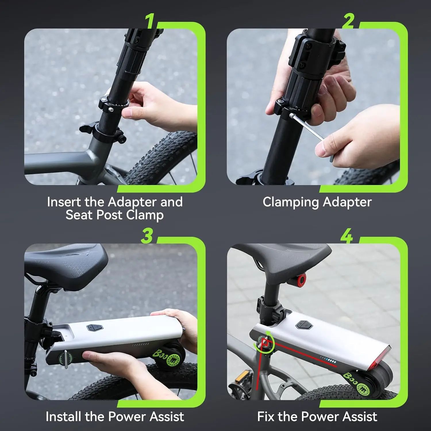 Electric Bike Conversion Kit 31 Miles Range, Pedal Assist for Road Bike Mountain Bike, Chargeable Battery, 15.5 MPH