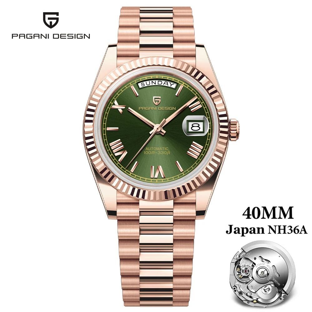 Automatic Day-Date Mechanical Watch – Luxury NH36A Movement Sapphire Timepiece