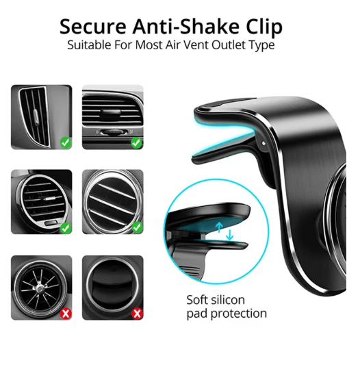 Universal Magnetic Air Vent Car Phone Holder – Compact GPS Smartphone Mount