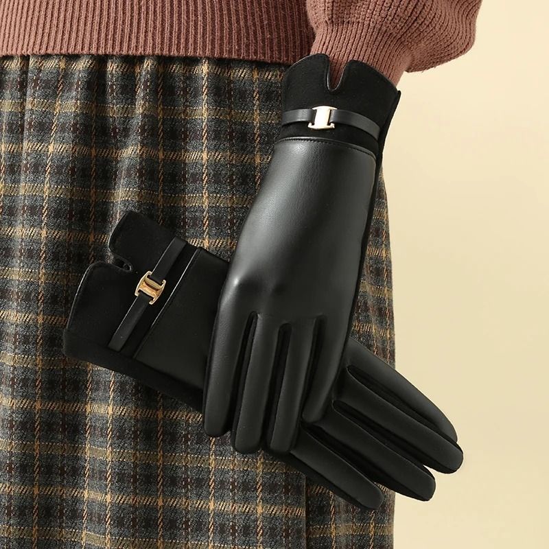 Women Winter Fleece Lined Touch Screen Cycling and Driving Gloves