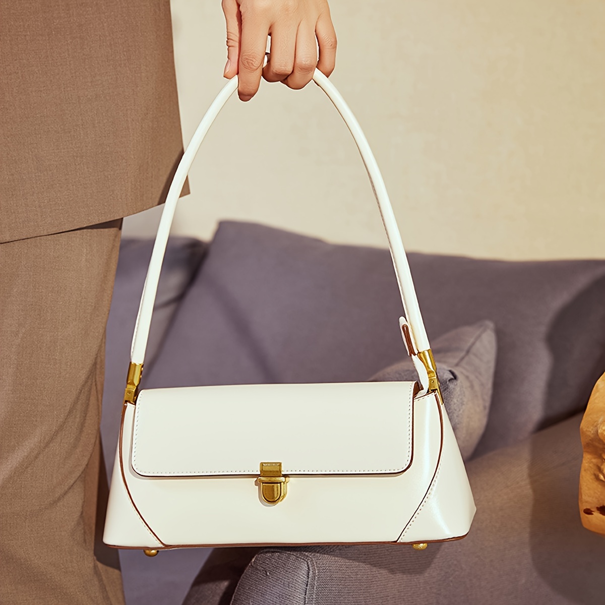 Retro Baguette Underarm Bag Women's High Feeling Fashion Shoulder Bag PU Material
