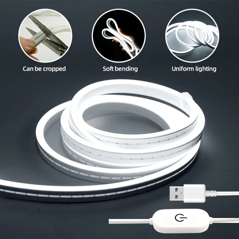 Dimmable Silicone Neon LED Strip Light with Touch Switch