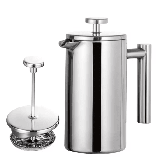 Stainless Steel French Press Coffee Maker Double Wall Insulated Manual Coffee Brewer (350ml–1000ml)