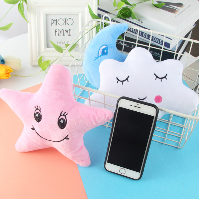 Soft Plush Moon Star Cloud Shaped Pillow Pink White Blue Stuffed Cushion for Children Room