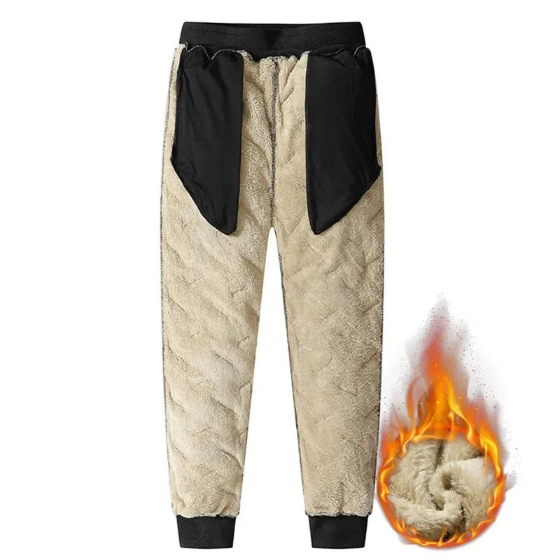 ThermoShield Winter Fleece Sweatpants – Men Winter Sweatpants with Lambswool Warmth and Windproof Protection