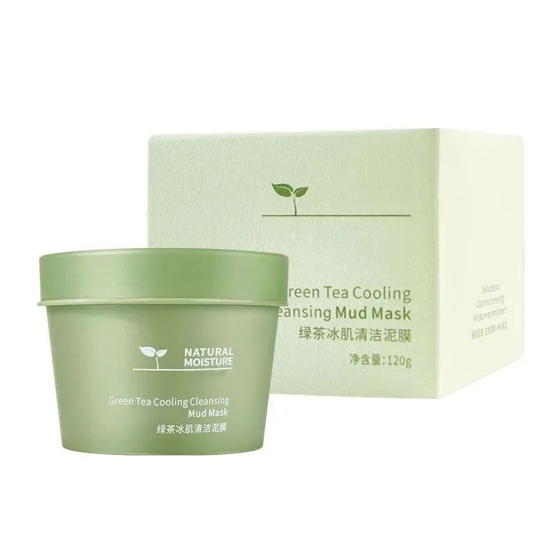 Green Tea Ice Mud Mask Cleansing Moisturizing Oil Control Blackhead Removal Facial Mask 120g
