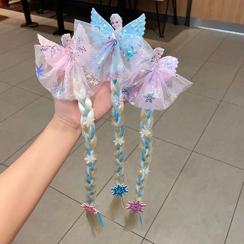 Elsa Princess Wig for Girls Frozen Braid Hair Clip Costume Accessory