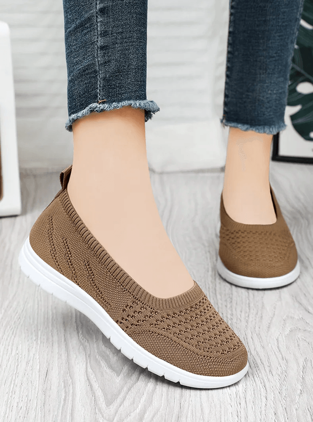 Womens Slip On Mesh Casual Shoes Lightweight Non Slip Walking Flats