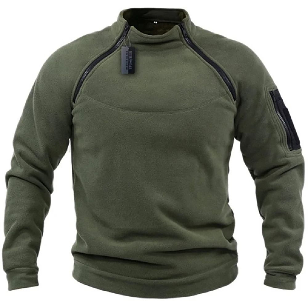 Men Tactical Outdoor Fleece Jacket with Thermal Lining