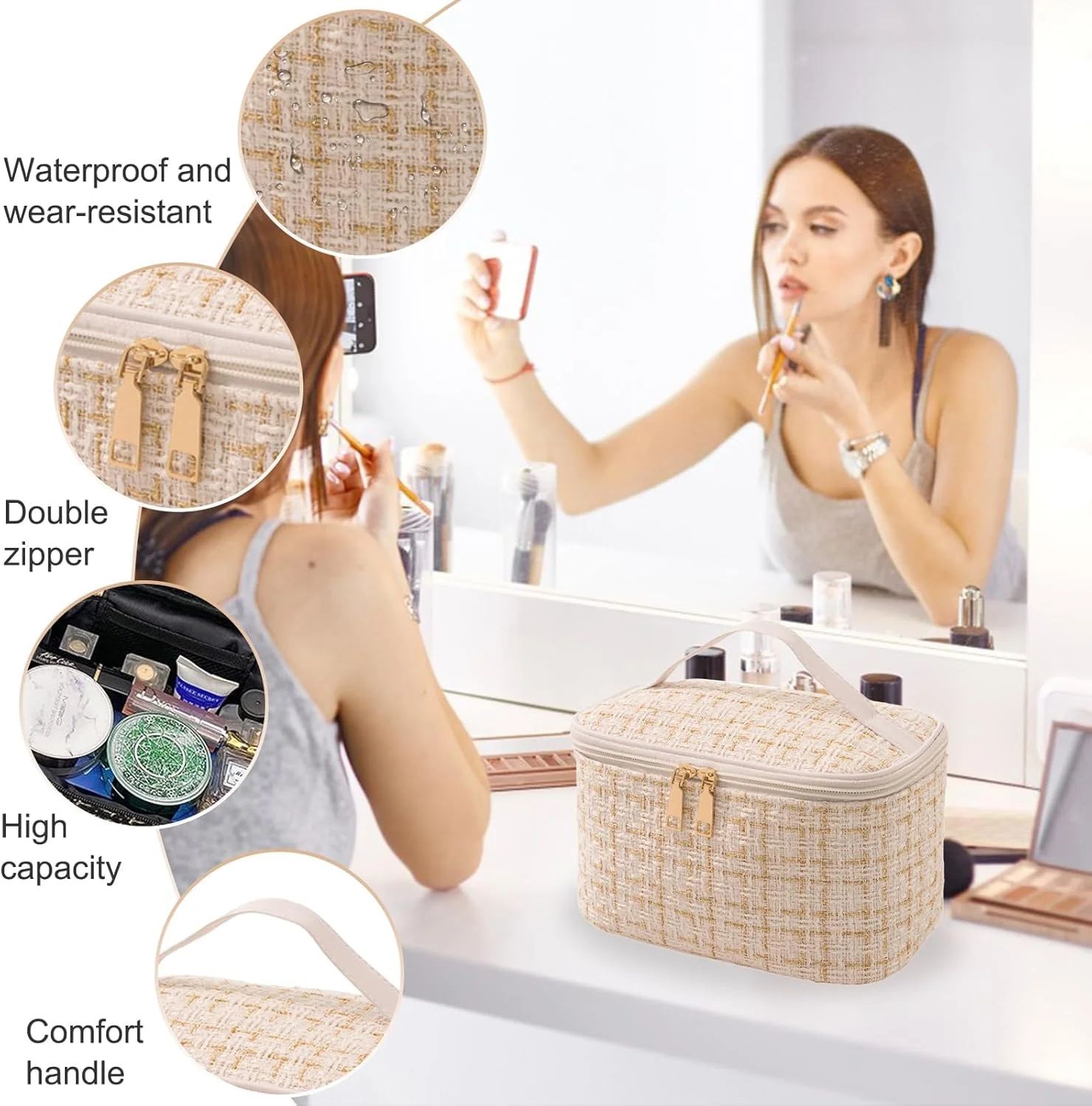 Large Capacity Travel Cosmetic Bag