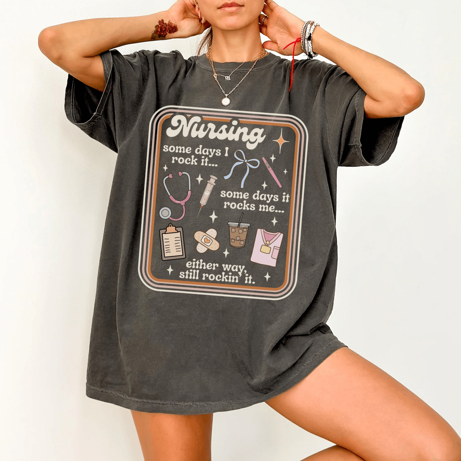 Comfort Colors Nurse Shirt Funny Retro RN Tee ER NICU Pediatrics Nurse Gift
