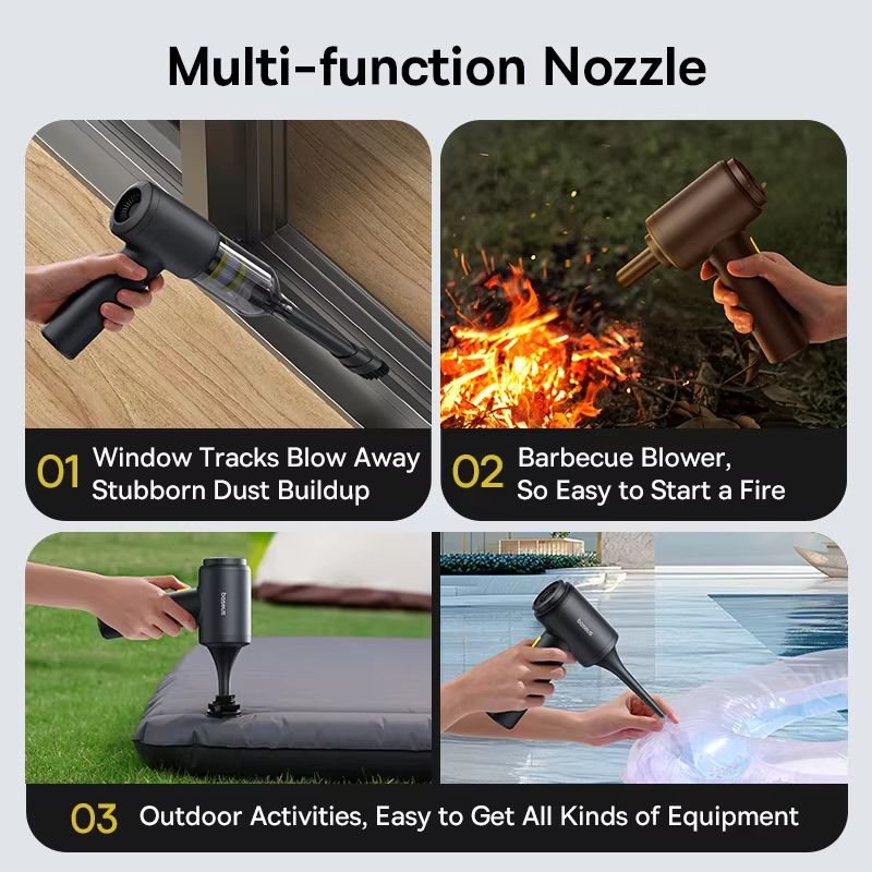 Baseus Wireless Car Vacuum & Blower Gun – Cordless Portable Cleaning Power for Your Vehicle