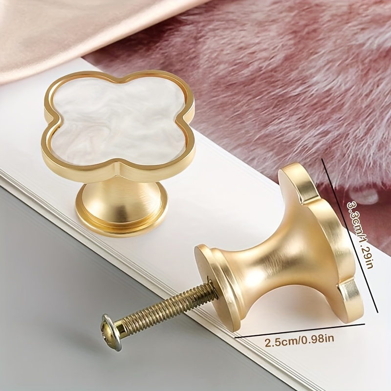 Golden Leaf Clover Cabinet Handles Luxury Gold Cabinet Handles for Drawers and Vanity