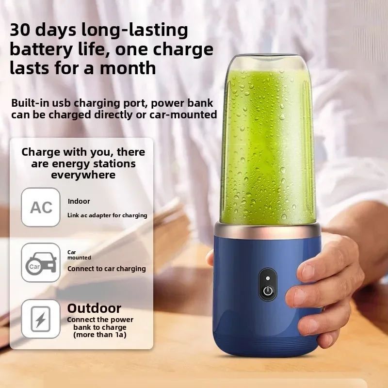 Portable USB Rechargeable Personal Smoothie Blender, 6-Blade Mini Juicer Cup