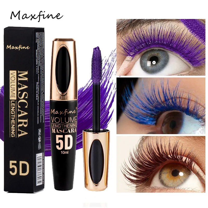 5D Silk Mascara with Big Eyes Silicone Brush Head Multi-coloured Priming Waterproof Mascara Long Lasting