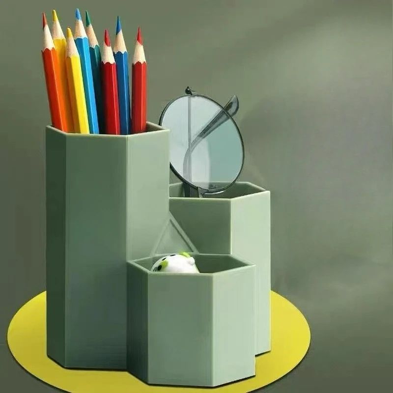 Modern White And Mint Green Multifunctional Desktop Organizer Box