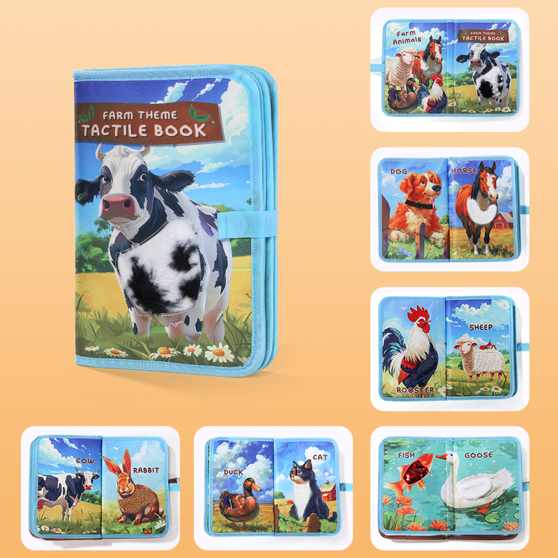 Interactive 3D Children's Cognitive Books, Animal Farm Touch & Learn Educational Books
