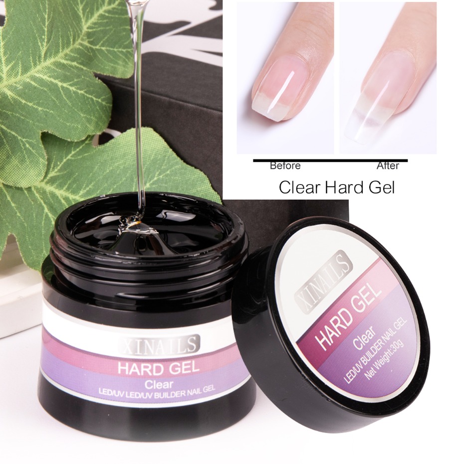 30g Reinforce Nail Glue Gel UV Finger Builder Tools, Thick Soak Off Hard Gel, No Wipe Top Coat for Nail Manicure