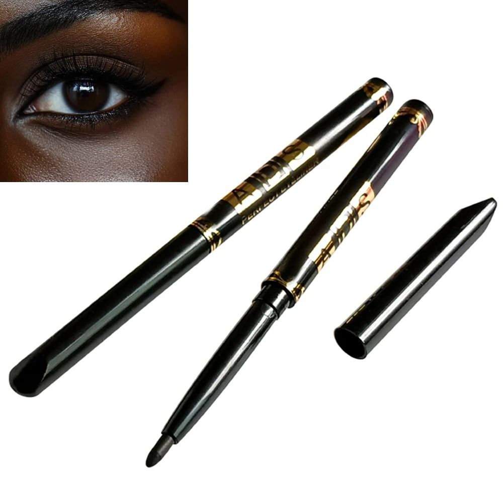 2Pcs Waterproof Black and Brown Eyeliner Pencil Set